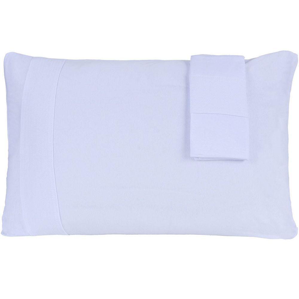 Jogo De Cama Casal Malha 3 Pçs Bella Cama 100% Algodão 138x188x30cm Branco - 5