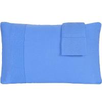 Jogo De Cama Solteiro Malha 3 Pçs Bella Cama 100% Algodão 88x188x30cm Azul - 5