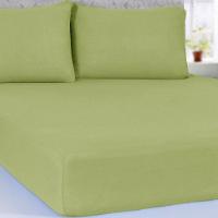 Jogo De Cama Queen Serena 3 Pçs Malha 100% Algodão 158x198x30cm Verde - 5