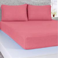 Jogo De Cama Queen Serena 3 Pçs Malha 100% Algodão 158x198x30cm Goiaba - 1