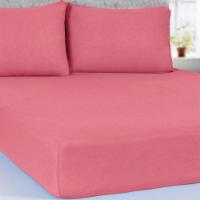 Jogo De Cama Solteiro Serena 3 Pçs Malha 100% Algodão 88x188x23cm Goiaba - 2