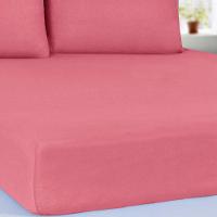 Jogo De Cama Solteiro Serena 3 Pçs Malha 100% Algodão 88x188x23cm Goiaba - 5