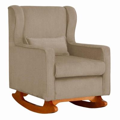 Poltrona De Descanso Com Balanço E Amamentar Paloma Suede Cappuccino