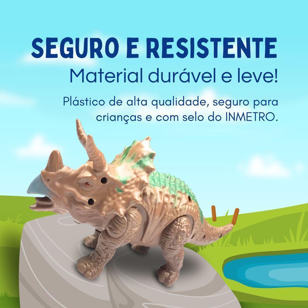Brinquedo Dinossauro Triceratops Com Som Luz E Movimento 23cm - 4