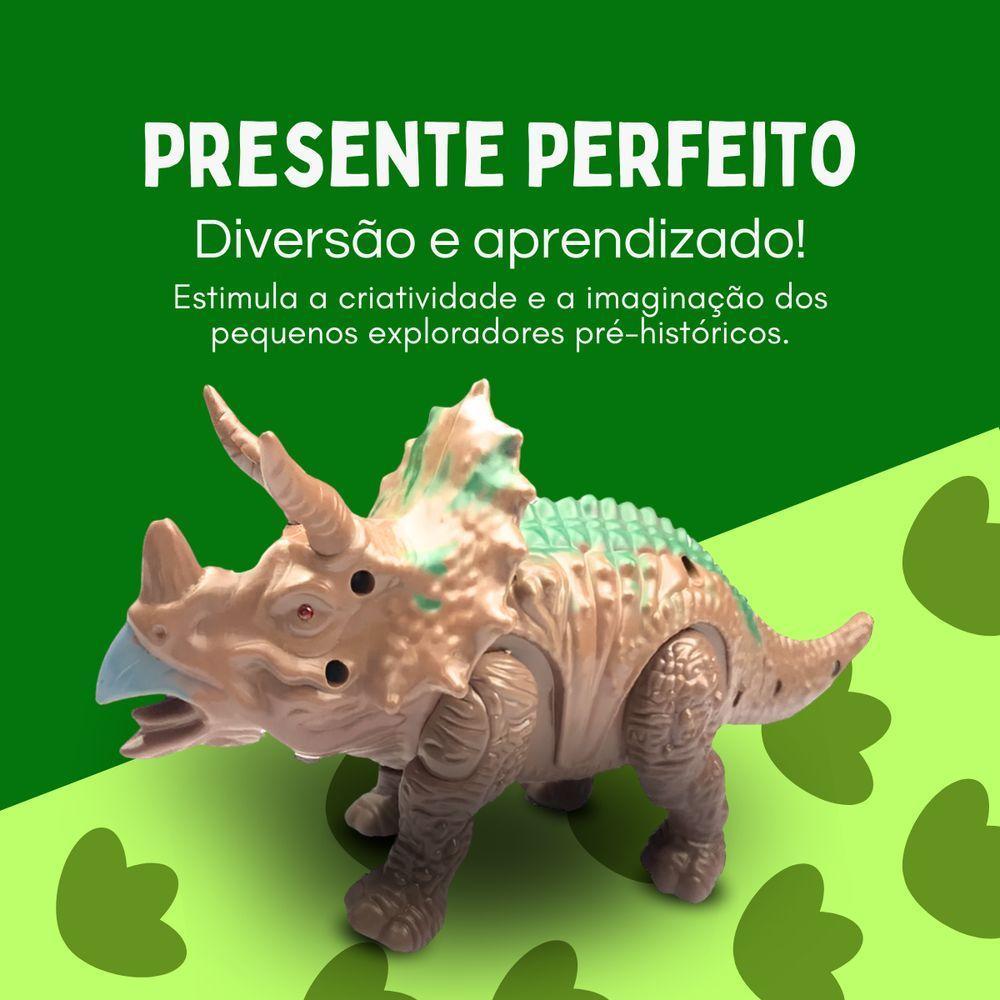 Brinquedo Dinossauro Triceratops Com Som Luz E Movimento 23cm - 5