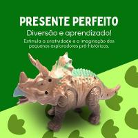 Brinquedo Dinossauro Triceratops Com Som Luz E Movimento 23cm - 5