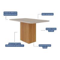 Mesa De Jantar 130cm Com 4 Lugares Ana Nature/off White Cimol Móveis - 2