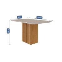 Mesa De Jantar 130cm Com 4 Lugares Ana Nature/off White Cimol Móveis - 3