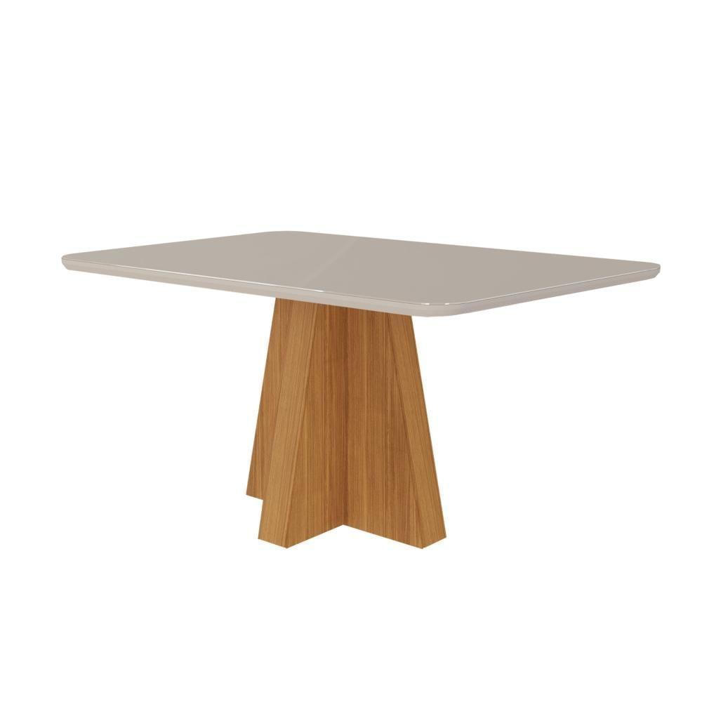 Mesa De Jantar Com 4 Lugares 130cm Patricia Nature/off White Cimol Móveis - 1