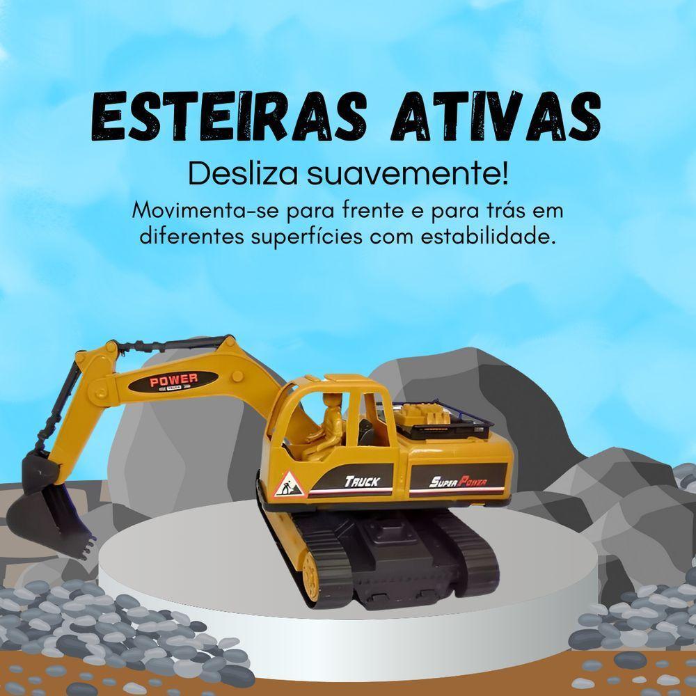 Brinquedo Infantil Trator Truck Construtor Retro Escavadeira Com Controle Remoto - 5
