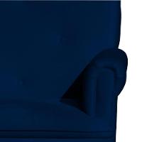 Poltrona De Amamentação Com Balanço E Puff Lara Veludo Azul Marinho - 7