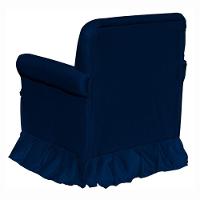 Poltrona De Amamentação Com Balanço E Puff Lara Veludo Azul Marinho - 8