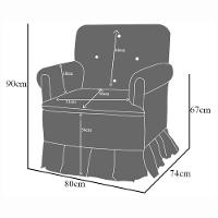 Poltrona De Amamentação Com Balanço E Puff Lara Veludo Azul Marinho - 9