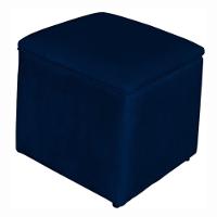 Poltrona De Amamentação Com Balanço E Puff Lara Veludo Azul Marinho - 10