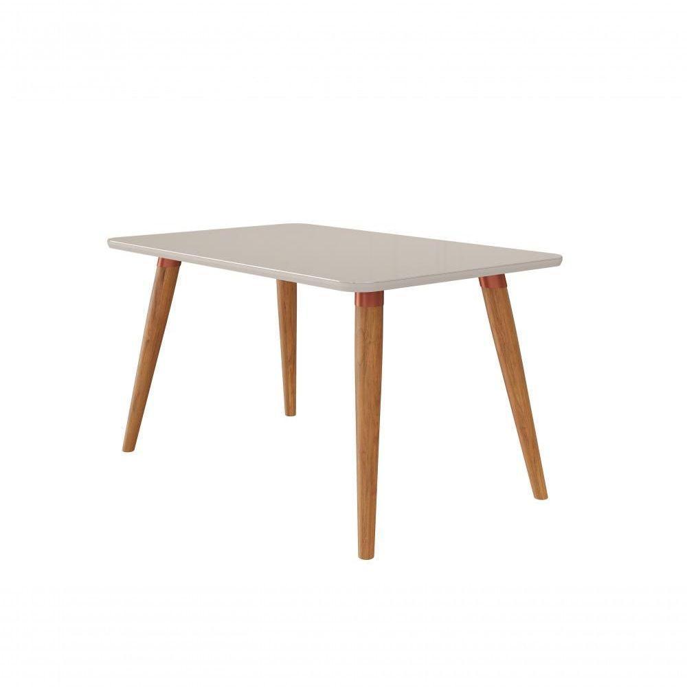 Mesa De Jantar Com 4 Lugares 130cm Adele Madeira/off White Cimol Móveis - 1