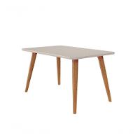 Mesa De Jantar Com 4 Lugares 130cm Adele Madeira/off White Cimol Móveis - 1