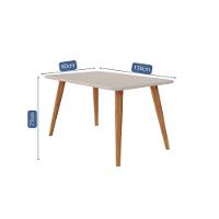 Mesa De Jantar Com 4 Lugares 130cm Adele Madeira/off White Cimol Móveis - 3