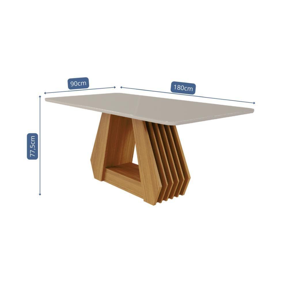 Mesa De Jantar Com 6 Lugares 180cm Agata Nature/off White Cimol Móveis - 2