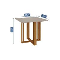 Mesa De Jantar Quadrada Com 4 Lugares Flora Nature/off White Cimol Móveis - 2