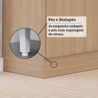 Balcão De Cozinha Pia 120cm 2 Pts E 3 Gav C/ Tampo Elegance Freijó/freijó Br/quartzo Bege - 5