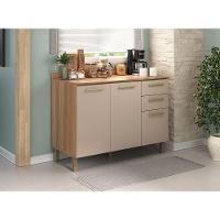 Balcão Luciane 3 Portas 2 Gavetas 1,20 Sem Tampo Carvalho/cinammon - 1