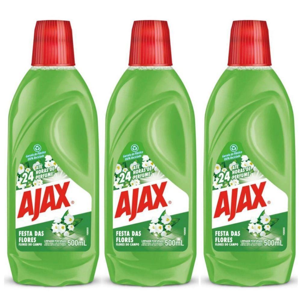 Kit 3 Limpador Diluível Ajax Festa Das Flores - Flores Do Campo 500ml - 1