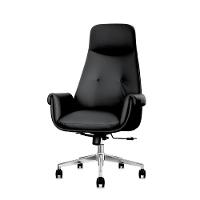 Cadeira De Escritório Presidente Prestige Preta Com Assento Espuma Laminada D28 Base Giratória Aço Cromado Preto - 1