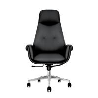 Cadeira De Escritório Presidente Prestige Preta Com Assento Espuma Laminada D28 Base Giratória Aço Cromado Preto - 2