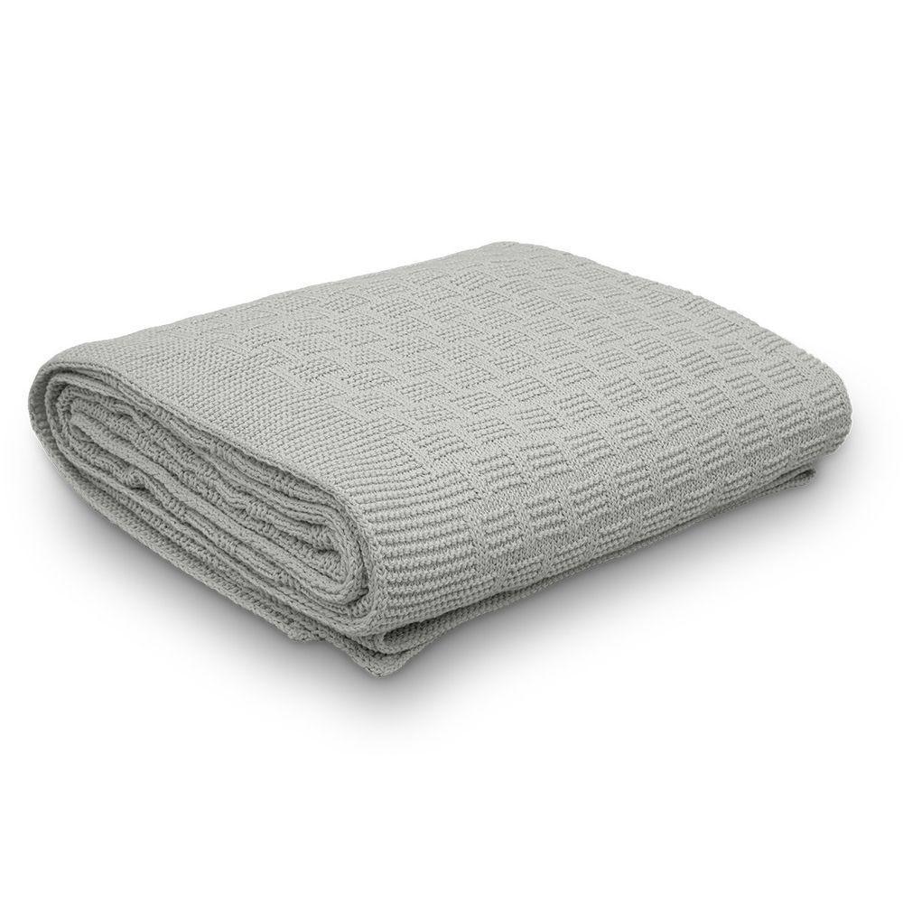 Manta Decorativa Para Sofá Tricot Golden 1,20m X 1,50m 100% Algodão Prata - 1