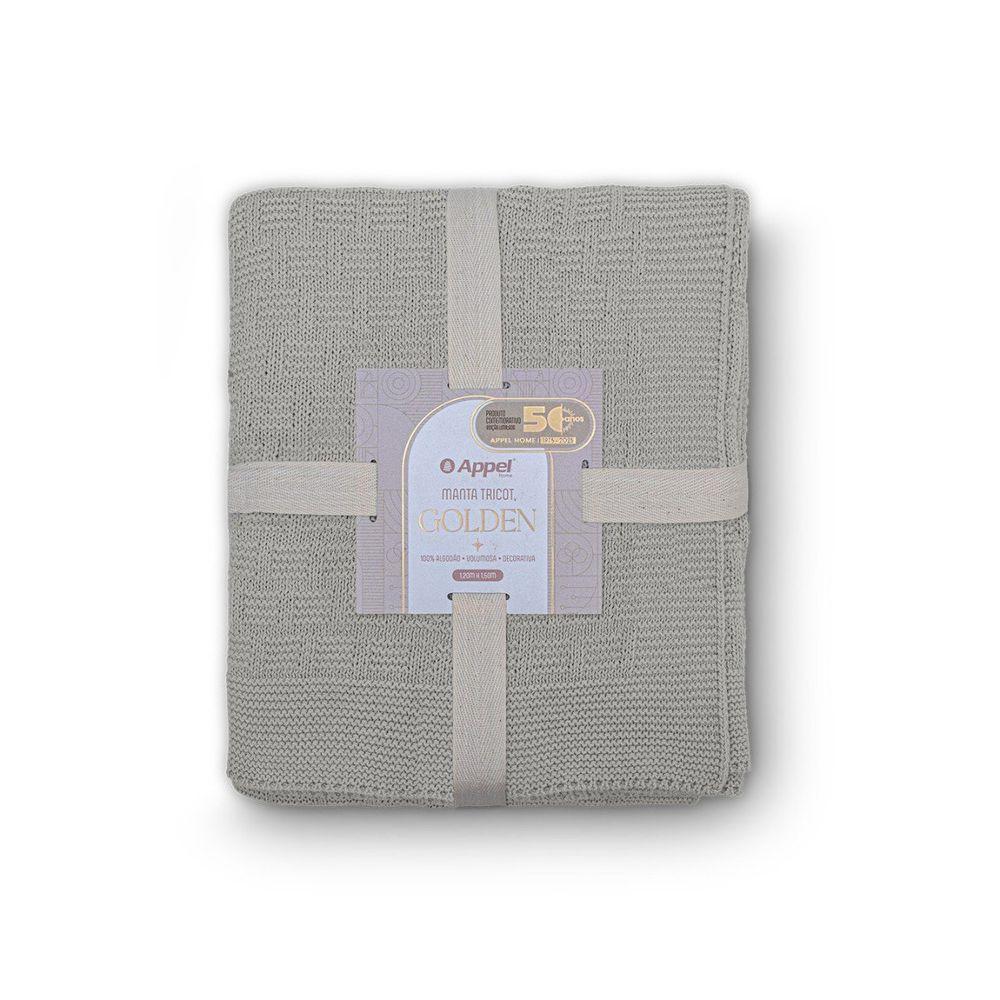 Manta Decorativa Para Sofá Tricot Golden 1,20m X 1,50m 100% Algodão Prata - 4