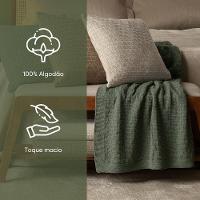 Manta Decorativa Para Sofá Tricot Golden 1,60m X 2,20m 100% Algodão Prata - 2