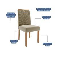 Conjunto Sala De Jantar Com Mesa Agata E 4 Cadeiras Clarice Nature/off White/joli Cimol Móveis - 5