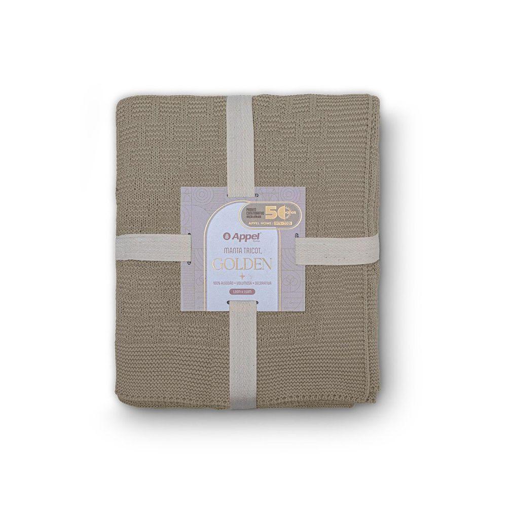Manta Decorativa Para Sofá Tricot Golden 1,60m X 2,20m 100% Algodão Amêndoa - 4