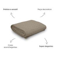 Manta Decorativa Para Sofá Tricot Golden 1,60m X 2,20m 100% Algodão Amêndoa - 3