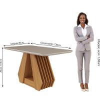 Sala De Jantar Agata 1,30 Com 4 Cadeiras Paola Nature/off White/nude Cimol Móveis