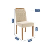 Sala De Jantar Agata 1,30 Com 4 Cadeiras Paola Nature/off White/nude Cimol Móveis - 6