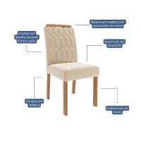 Sala De Jantar Agata 1,30 Com 4 Cadeiras Paola Nature/off White/nude Cimol Móveis - 7