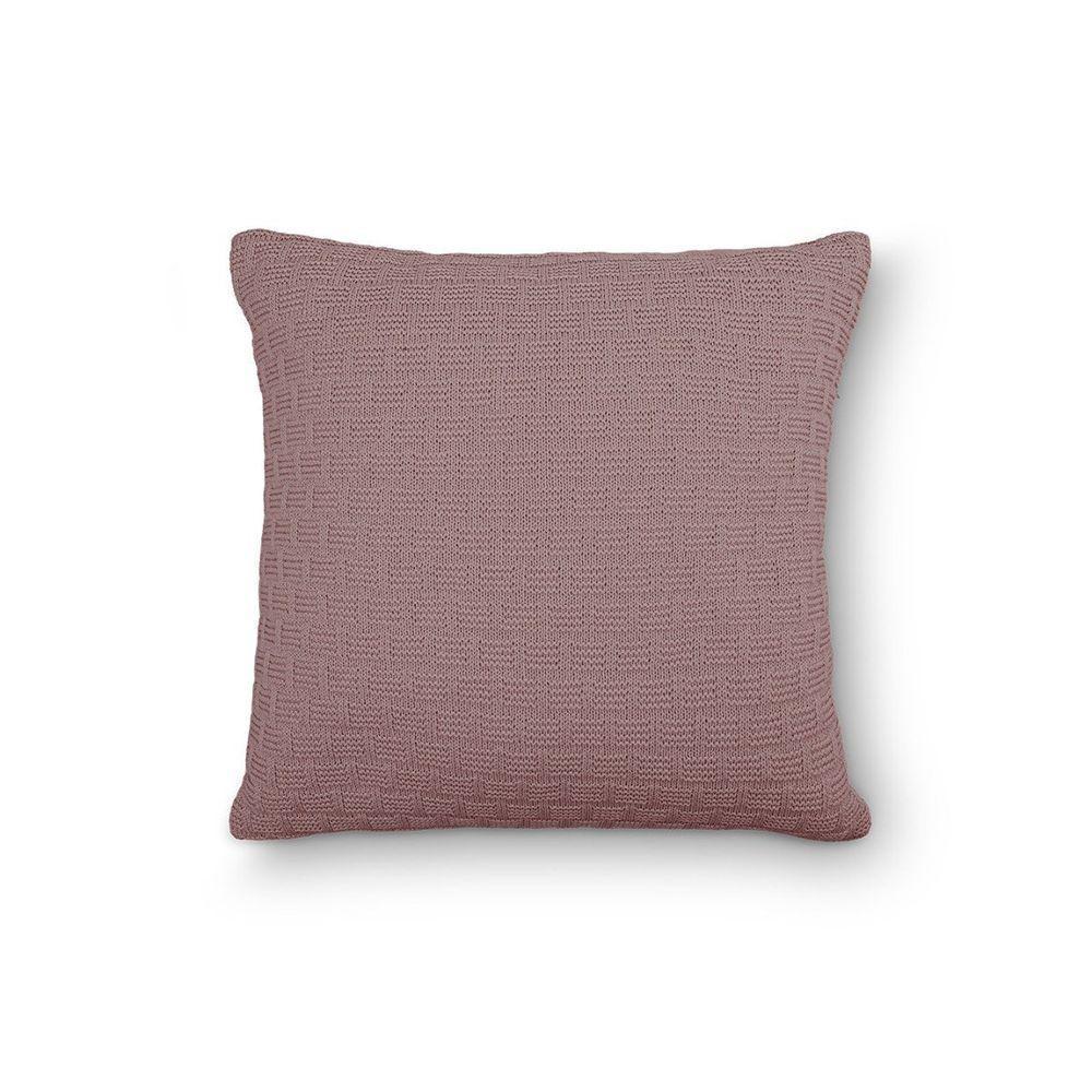 Capa De Almofada Decorativa Tricot Golden Com Zíper Rosa Místico - 1