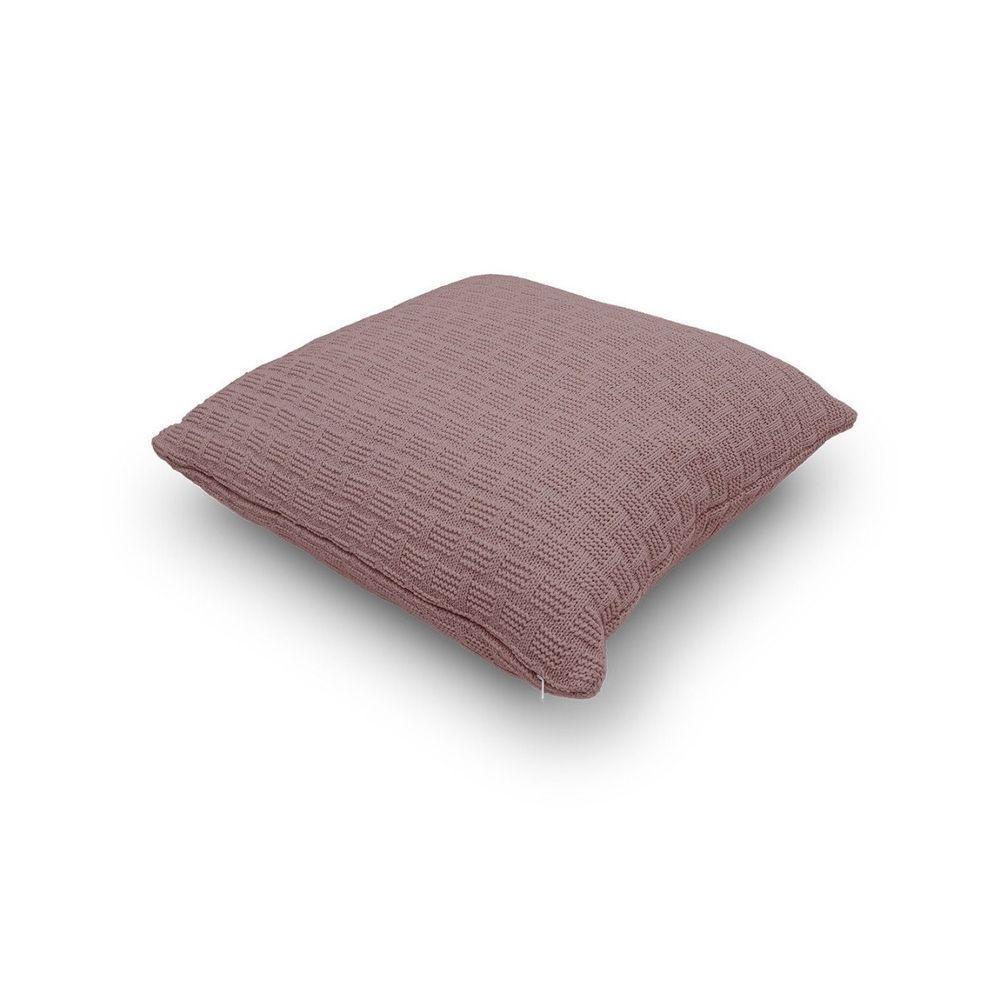 Capa De Almofada Decorativa Tricot Golden Com Zíper Rosa Místico - 4