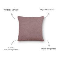 Capa De Almofada Decorativa Tricot Golden Com Zíper Rosa Místico - 3