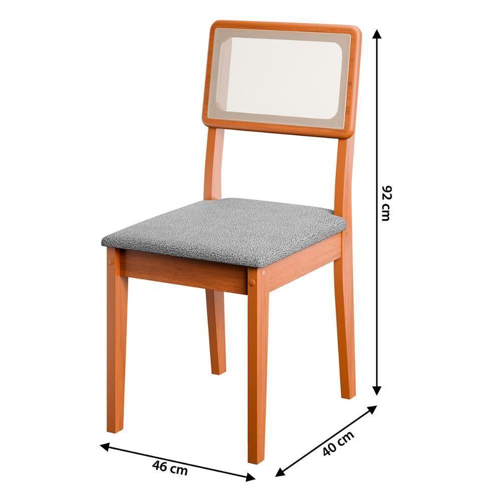 Kit Mesa De Jantar Santiago 136 Prato Giratorio E 6 Cadeiras Cinamomo grafite Boucle - 4