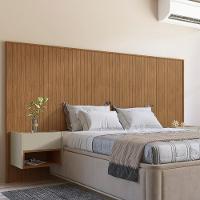 Cabeceira Florença Casal E Queen Com 2 Mesas De Cabeceira Cedro/off White Cedro/off White - 2