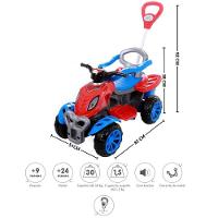 Carrinho De Passeio Infantil Quadriciclo Com Haste E Pedal Spider - 3
