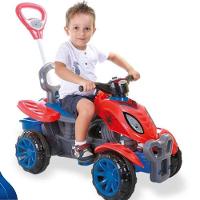 Carrinho De Passeio Infantil Quadriciclo Com Haste E Pedal Spider