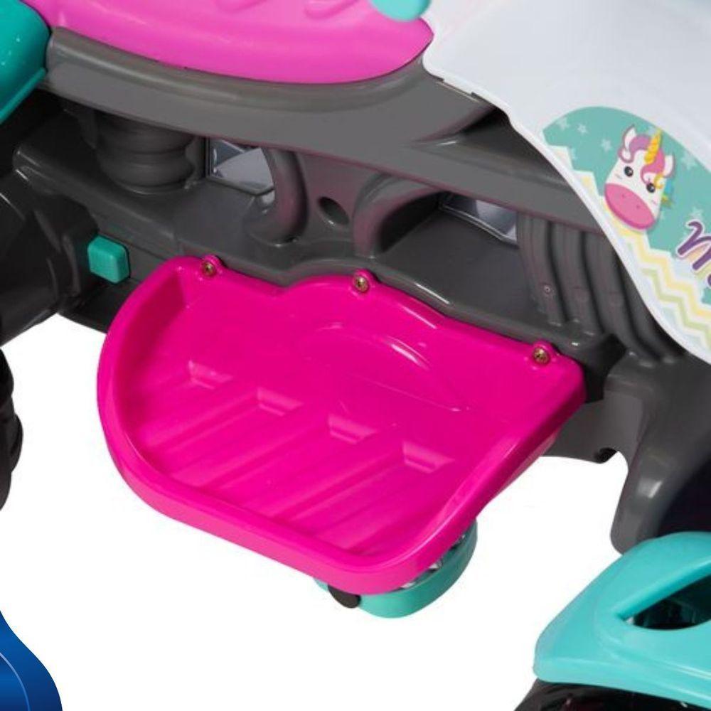 Carrinho De Passeio Infantil Quadriciclo Com Haste E Pedal Menina - 9