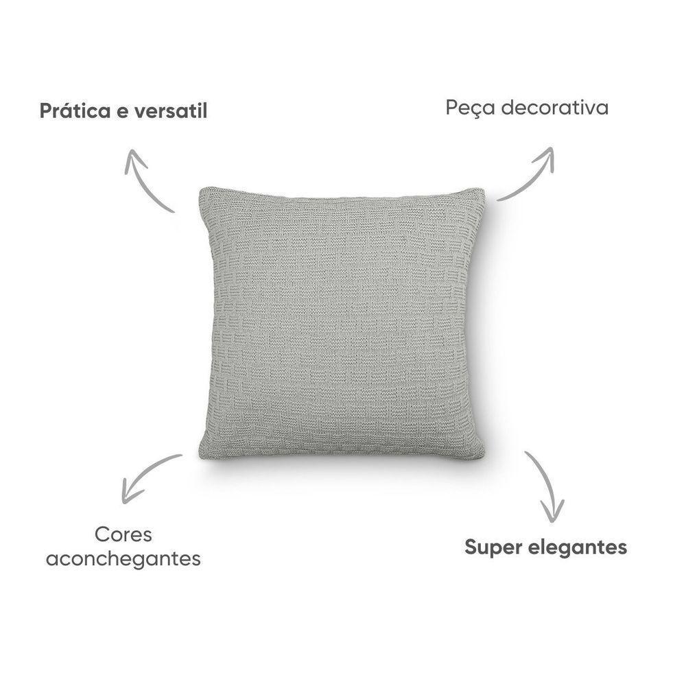 Capa De Almofada Decorativa Tricot Golden Com Zíper Prata - 4