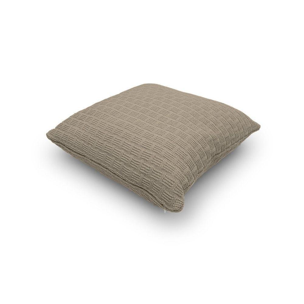 Capa De Almofada Decorativa Tricot Golden Com Zíper Amêndoa - 4