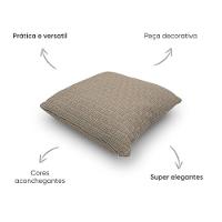 Capa De Almofada Decorativa Tricot Golden Com Zíper Amêndoa - 3