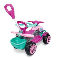 Quadriciclo Infantil Verde Com Rosa Com Haste Acento Pedal - 3