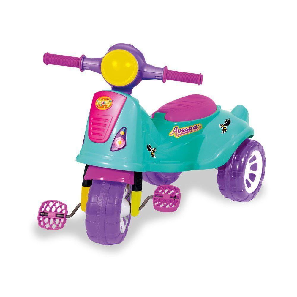 Triciclo Infantil De Passeio E Pedal Andador Avespa Pink - 3